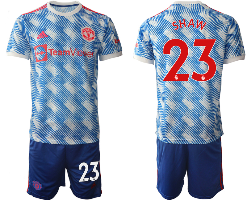 Men 2021-2022 Club Manchester United away blue #23 Soccer Jersey->manchester united jersey->Soccer Club Jersey